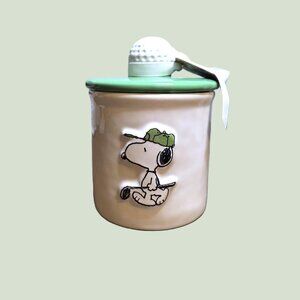 Rae Dunn Peanuts Snoopy TEE TIME Ceramic Canister Jar